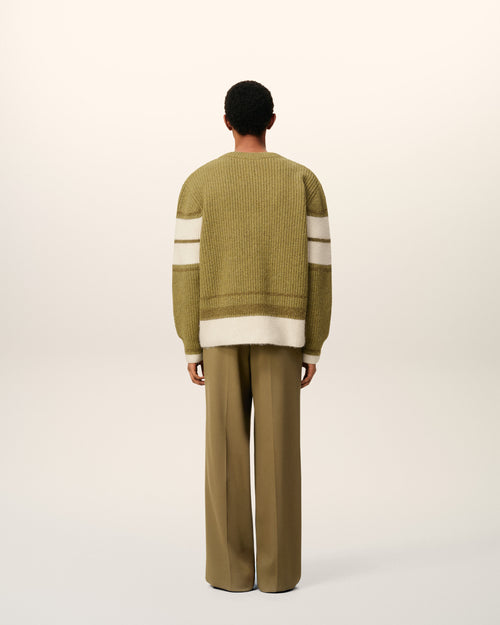 Green Wool College Sweater - 5 - Ami Paris