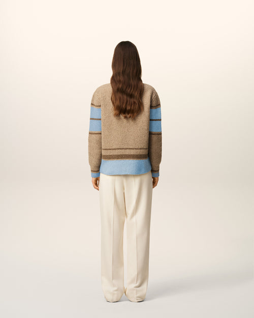 Brown Wool College Sweater - 11 - Ami Paris