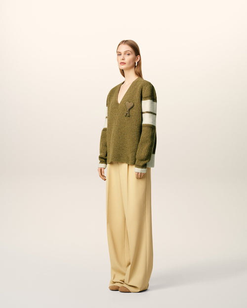 Green Wool College Sweater - 12 - Ami Paris