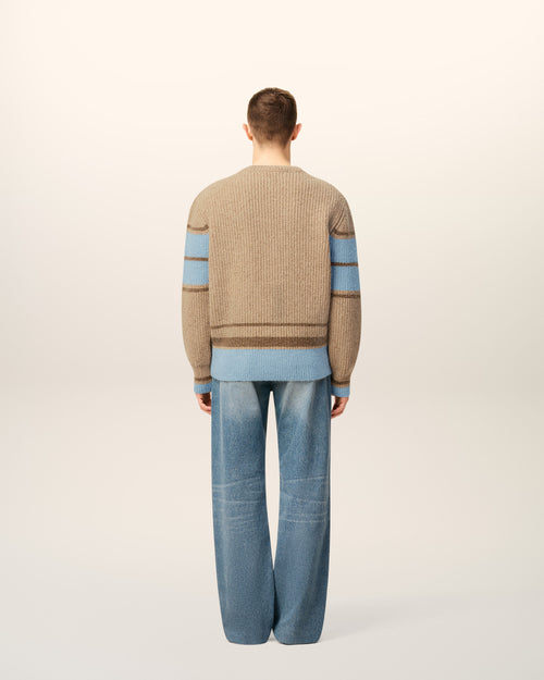 Brown Wool College Sweater - 5 - Ami Paris