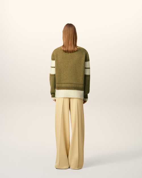 Green Wool College Sweater - 11 - Ami Paris