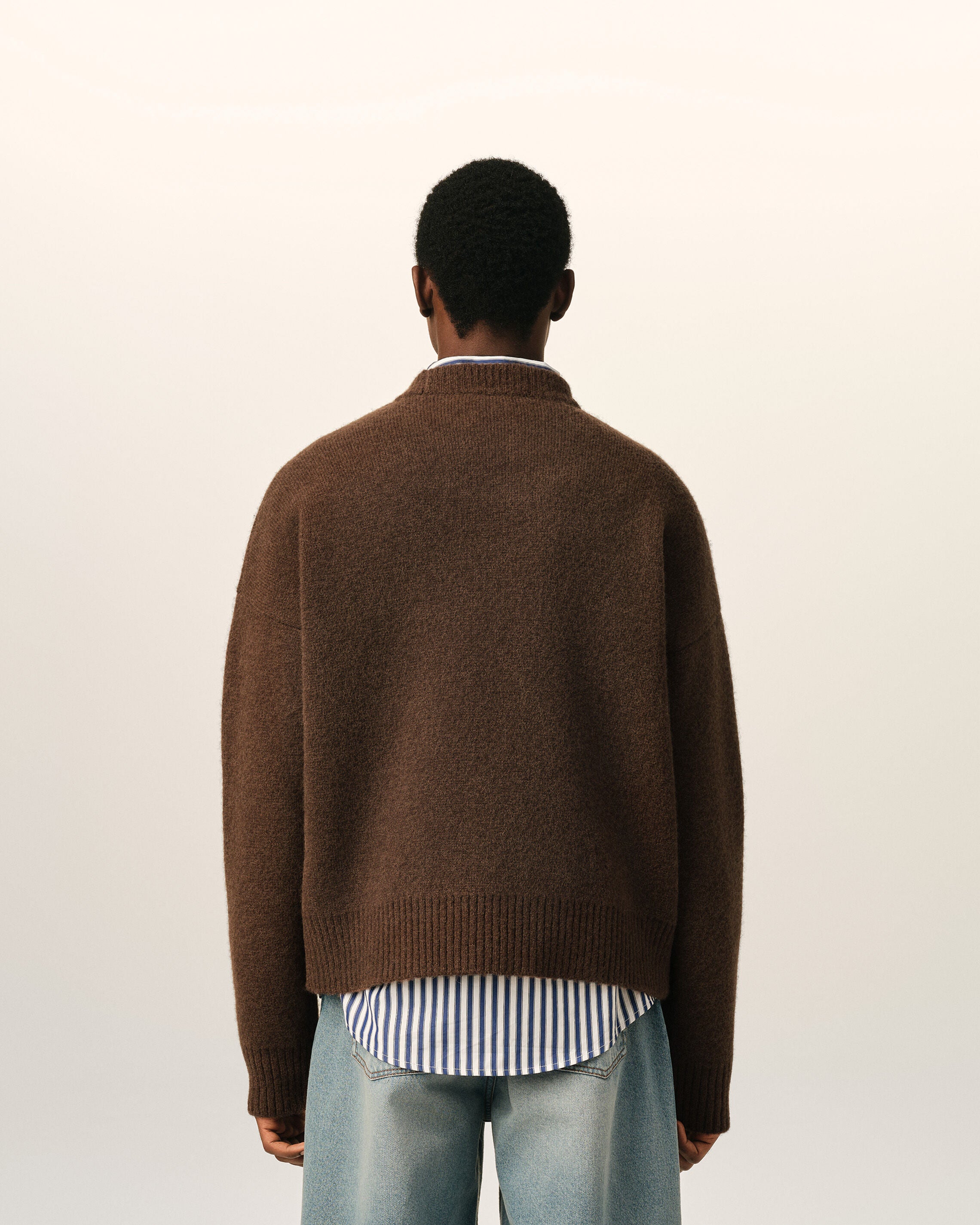 Ami de Coeur Pullover aus braunem Alpakagarn - 5