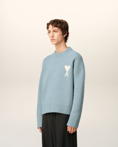 Blue Alpaca Ami De Coeur Crewneck Sweater - 6 - Ami Paris