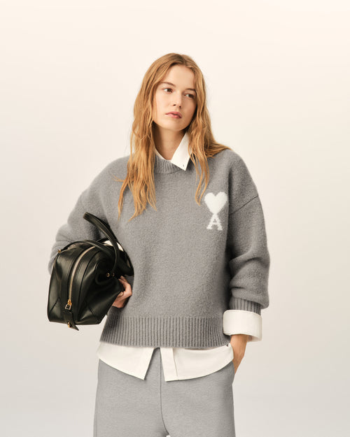 Pull gris en alpaga Ami de Coeur - Femme - 8 - AMI Paris - Ami Paris