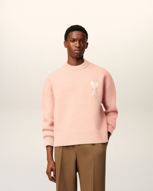 Pink Alpaca Ami De Coeur Crewneck Sweater - 2 - Ami Paris