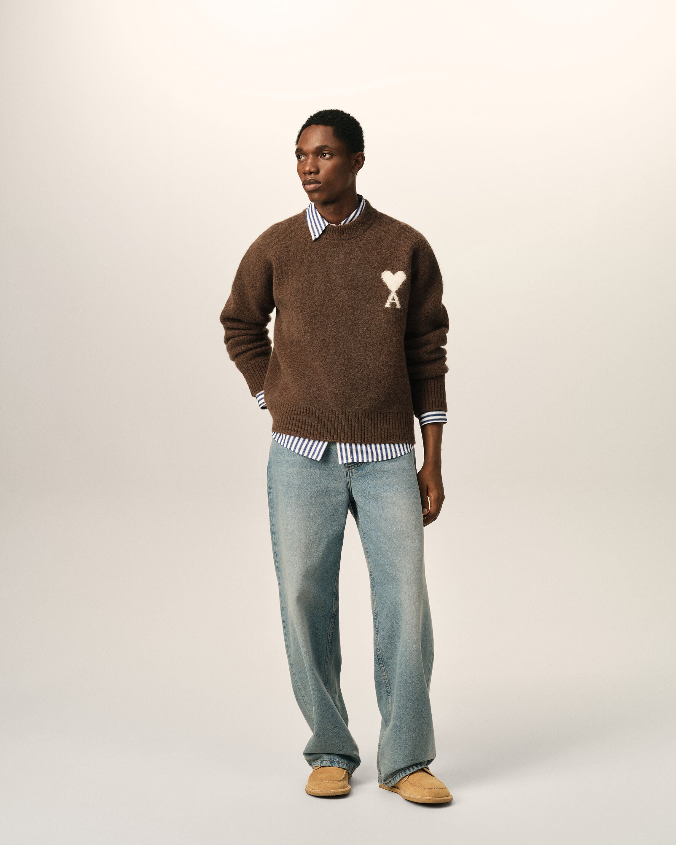 Ami de Coeur Pullover aus braunem Alpakagarn - 3