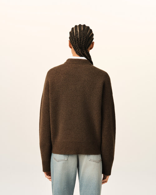 Ami de Coeur Pullover aus braunem Alpakagarn - Damen - 11 - AMI Paris - Ami Paris