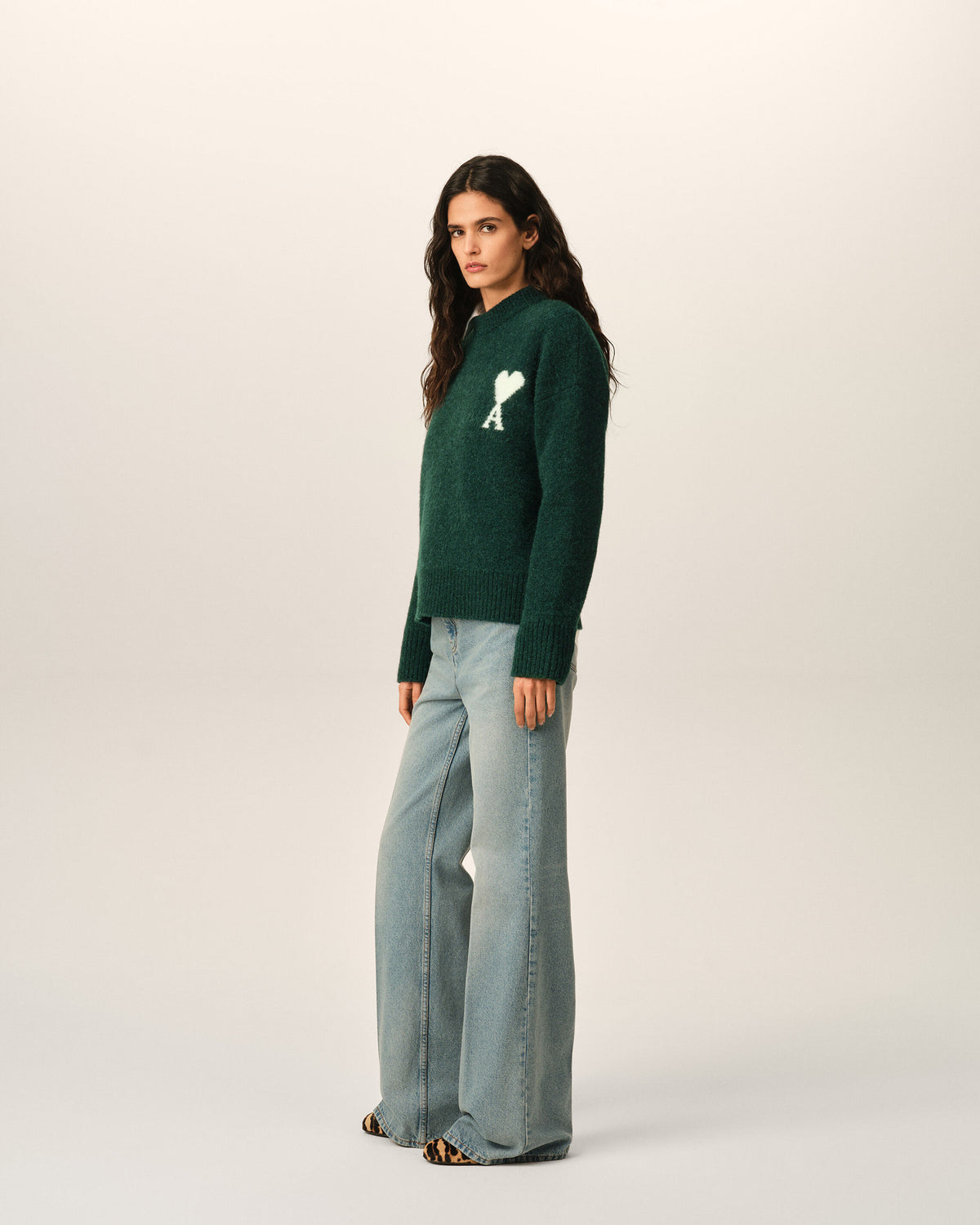Pull vert en alpaga Ami de Coeur - 12