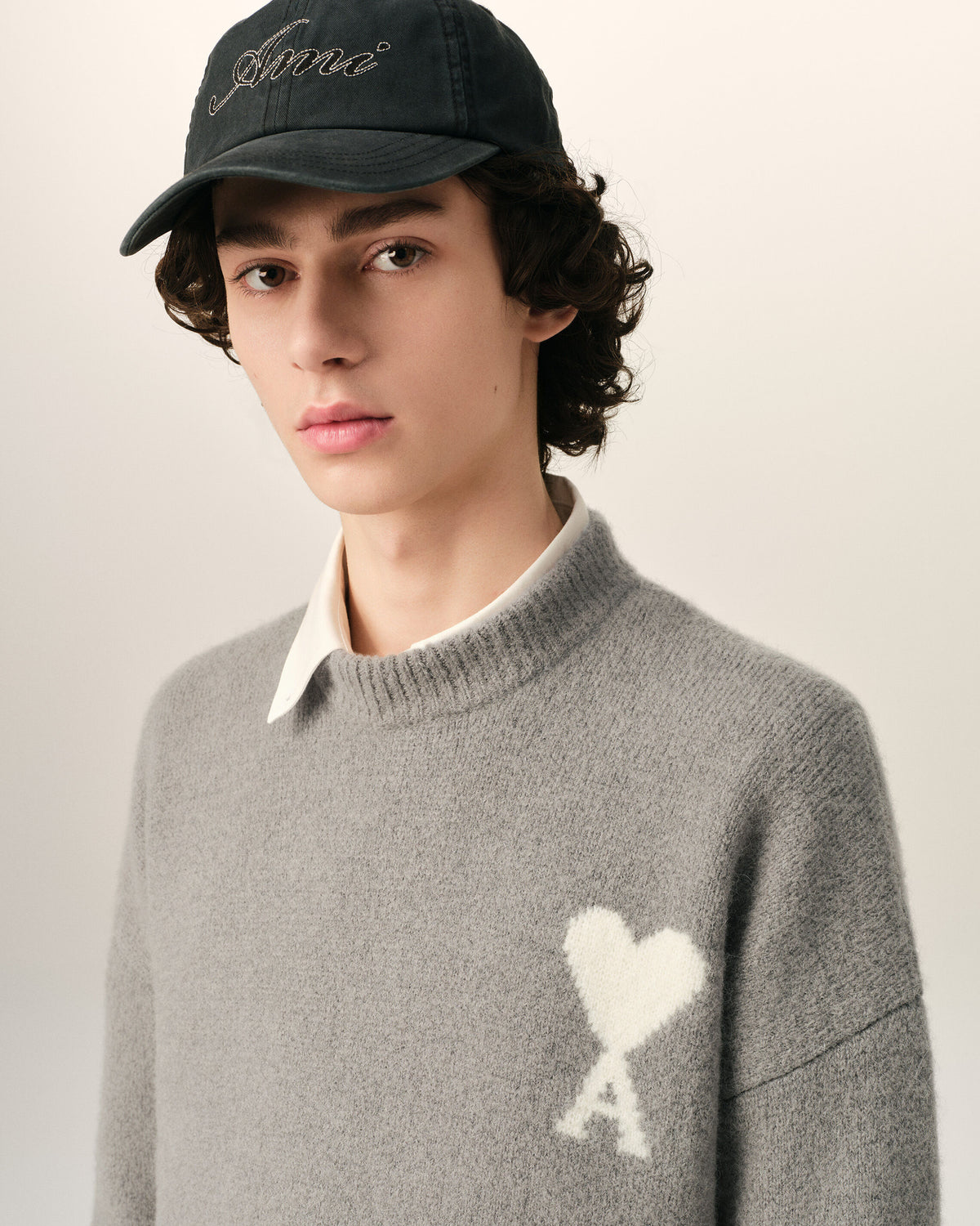 Pull gris en alpaga Ami de Coeur - 4