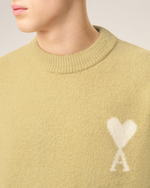 Yellow  Alpaca Ami De Coeur Crewneck Sweater - 4 - Ami Paris