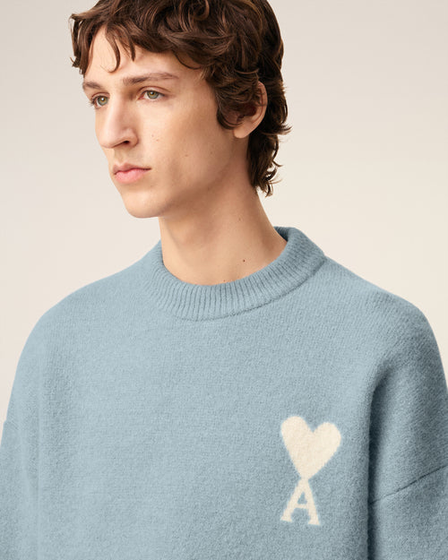 Blue Alpaca Ami De Coeur Crewneck Sweater - 4 - Ami Paris