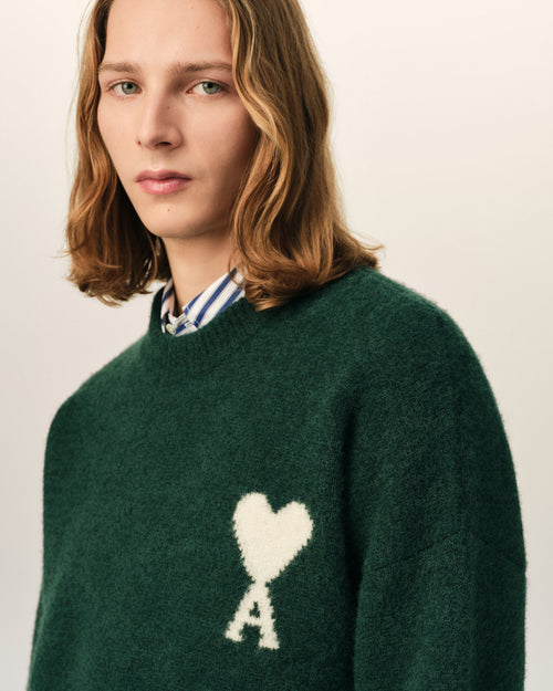 Pull vert en alpaga Ami de Coeur - Homme - 4 - AMI Paris - Ami Paris
