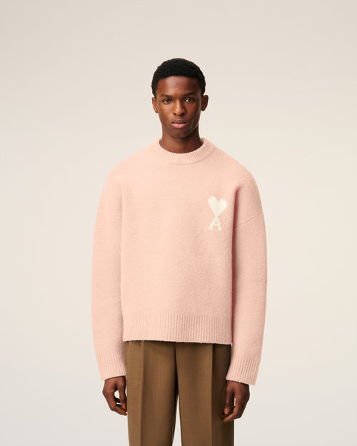 Pink Alpaca Ami De Coeur Crewneck Sweater - 3 - Ami Paris