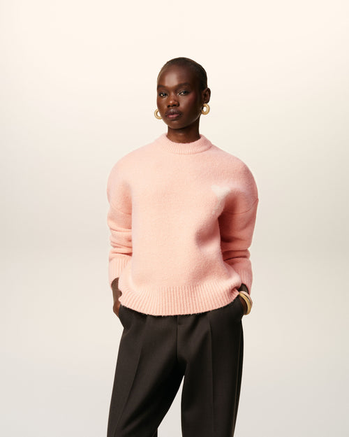                             Pink Alpaca Ami De Coeur Crewneck Sweater - 3                         - Ami Paris