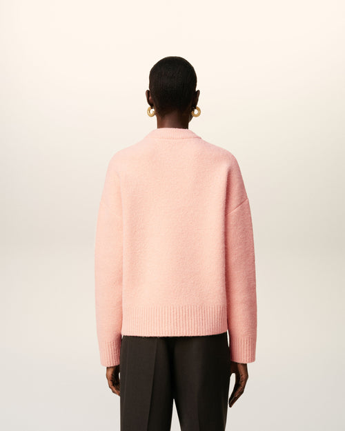 Pink Alpaca Ami De Coeur Crewneck Sweater - 11 - Ami Paris