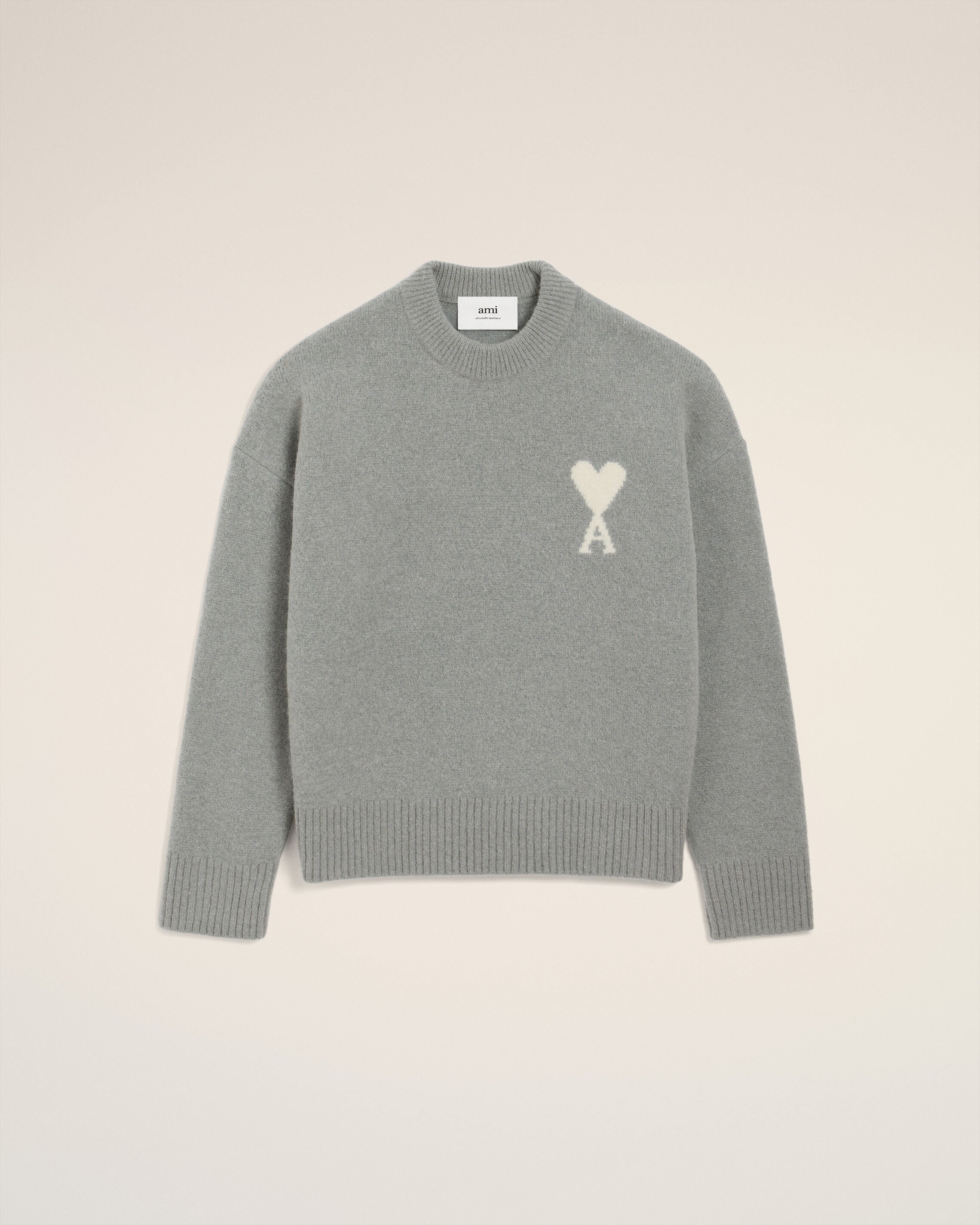 Ami De Coeur Pullover mit Rundhalsausschnitt aus Alpakawolle in Grau