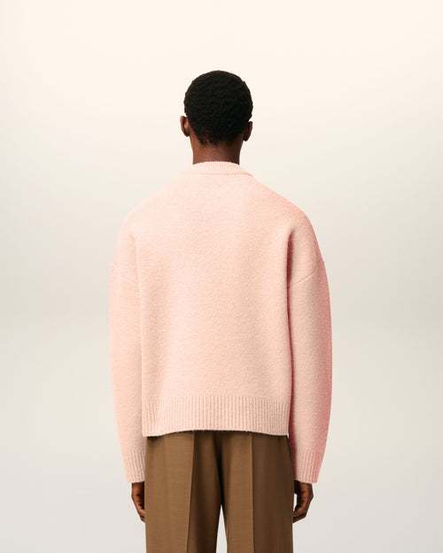 Pink Alpaca Ami De Coeur Crewneck Sweater - 5 - Ami Paris