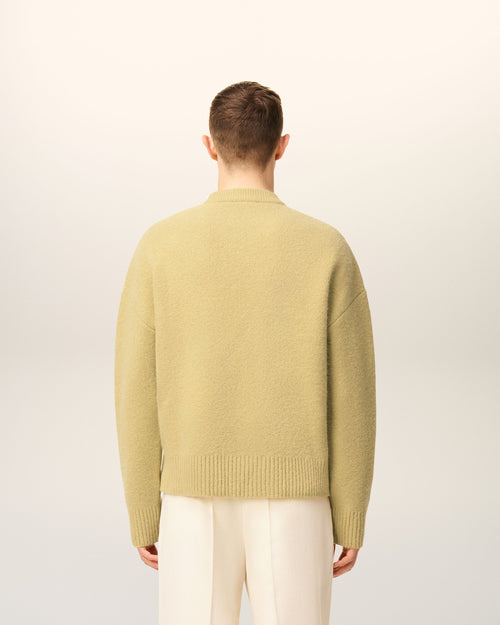 Yellow  Alpaca Ami De Coeur Crewneck Sweater - 5 - Ami Paris