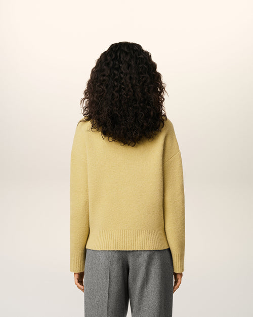 Yellow  Alpaca Ami De Coeur Crewneck Sweater - 11 - Ami Paris