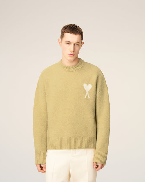 Yellow  Alpaca Ami De Coeur Crewneck Sweater - 3 - Ami Paris