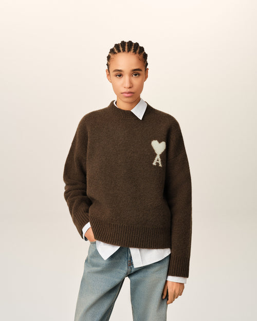 Ami de Coeur Pullover aus braunem Alpakagarn - Damen - 8 - AMI Paris - Ami Paris