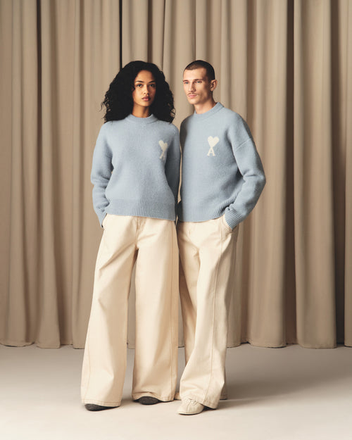 Blue Alpaca Ami De Coeur Crewneck Sweater - 13 - Ami Paris