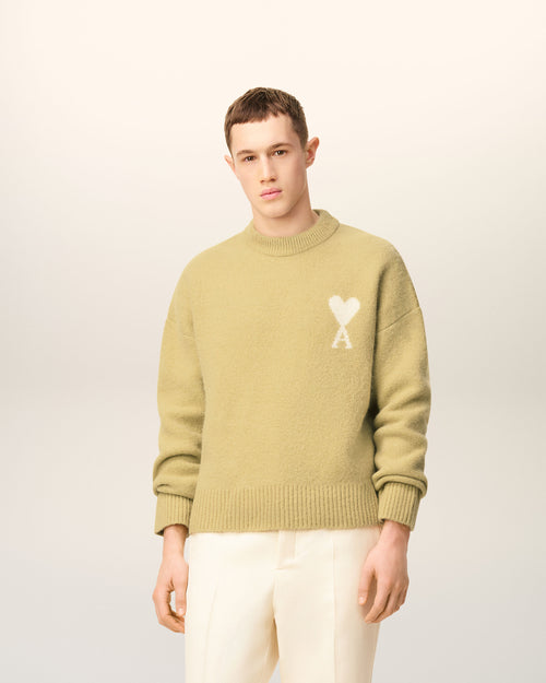 Yellow  Alpaca Ami De Coeur Crewneck Sweater - 1 - Ami Paris