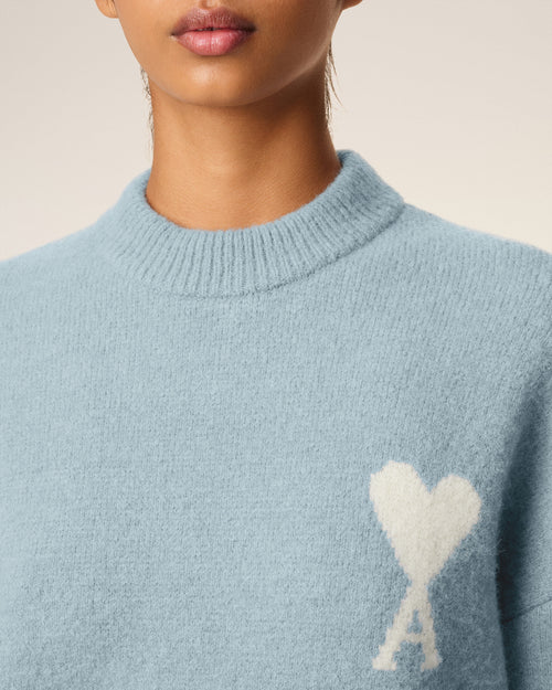Blue Alpaca Ami De Coeur Crewneck Sweater - 10 - Ami Paris