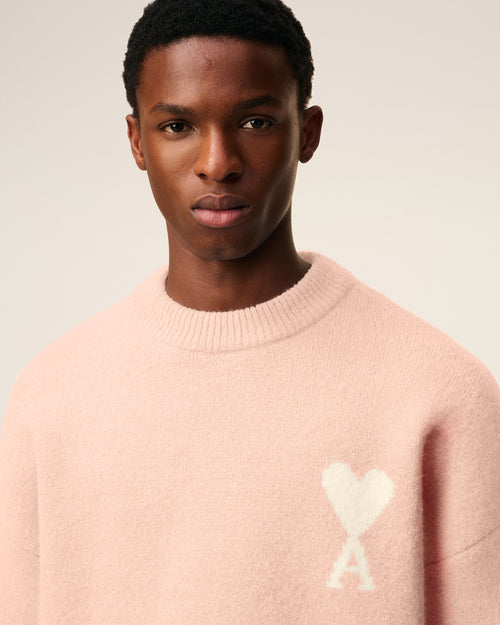Pink Alpaca Ami De Coeur Crewneck Sweater - 4 - Ami Paris