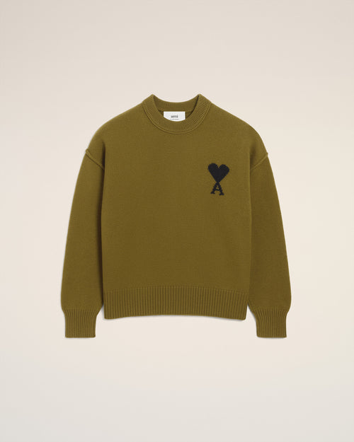 Ami De Coeur Pullover mit Rundhalsausschnitt aus Wolle in Grün - 1 - Ami Paris