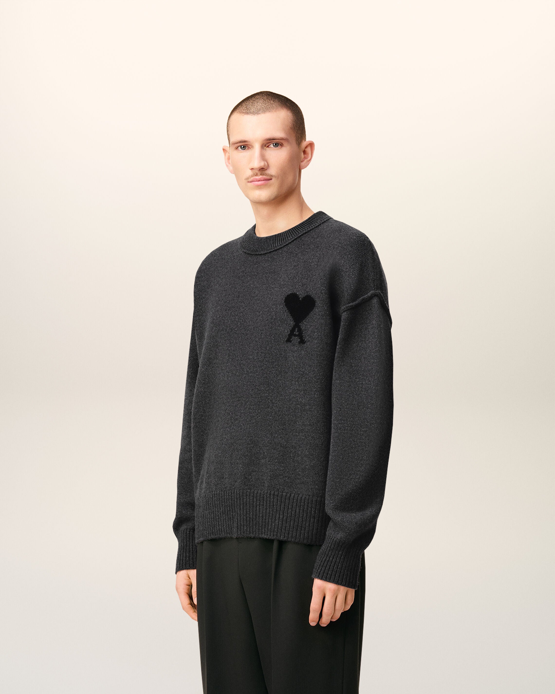 Ami de Coeur プルオーバー Ami Paris Ami De Coeur wool Black sweater | Exclusiv la Finery
