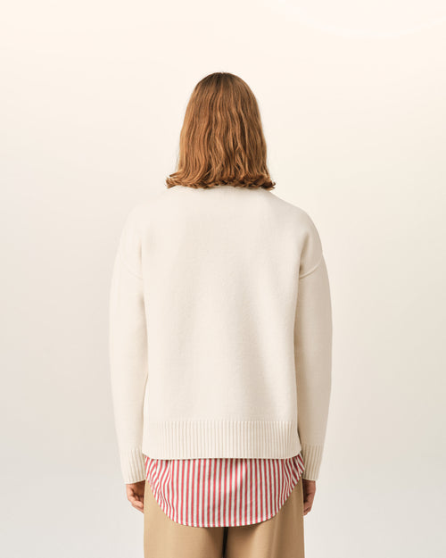 Ami de Coeur Pullover aus naturfarbener Wolle - Herren - 5 - AMI Paris - Ami Paris
