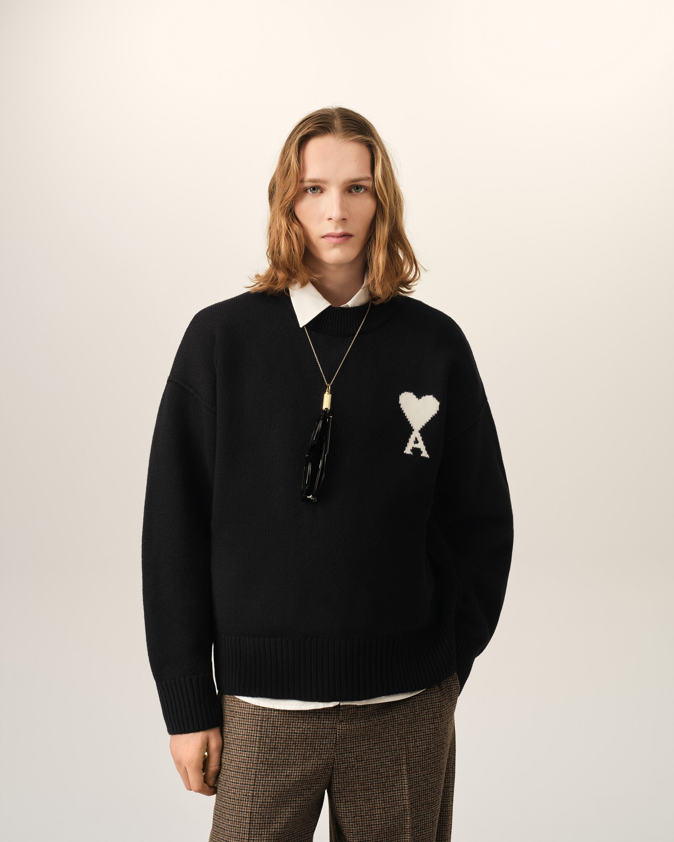 Pull noir en laine Ami de Coeur - 2