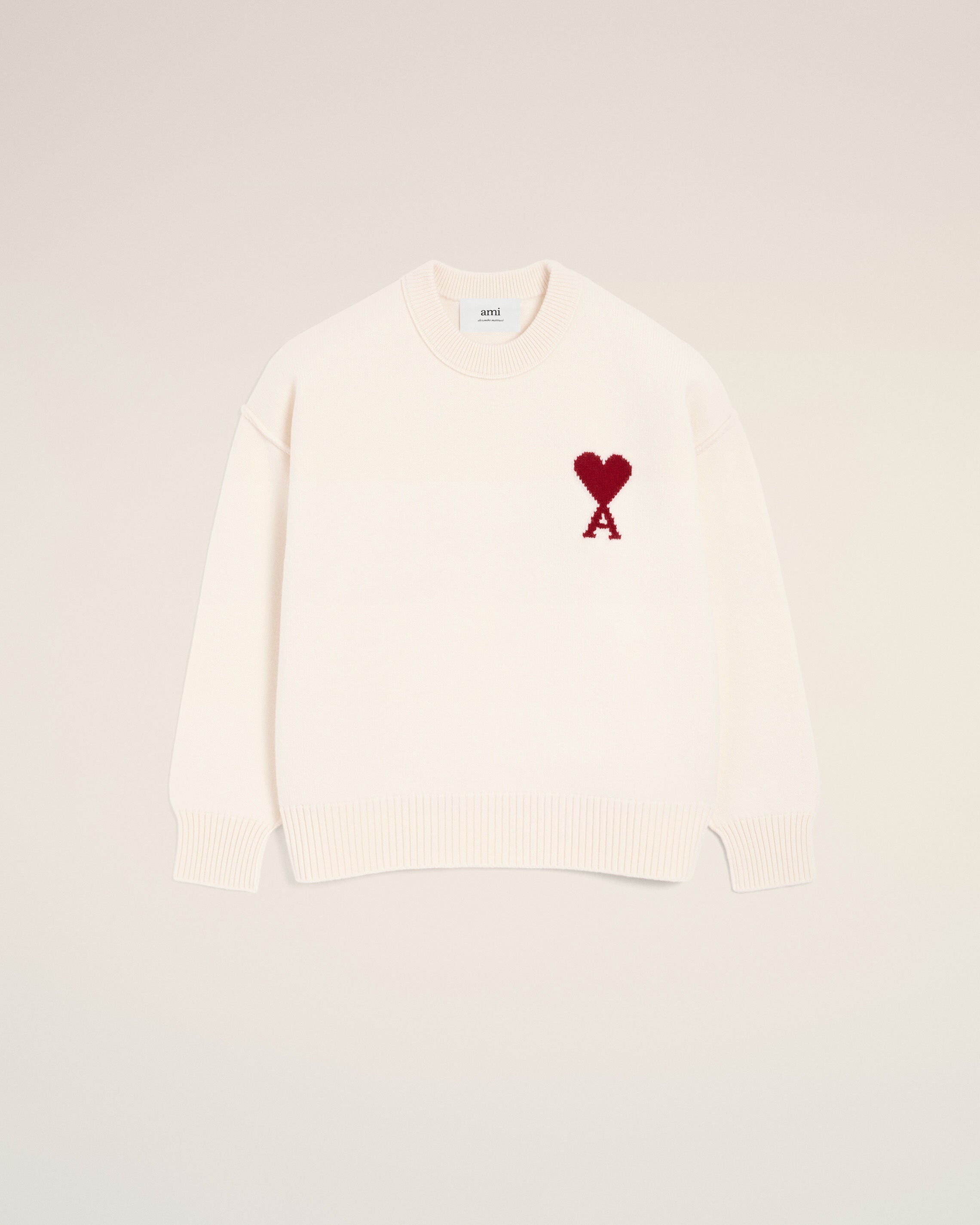Ami de Coeur Pullover aus naturfarbener Wolle - 1