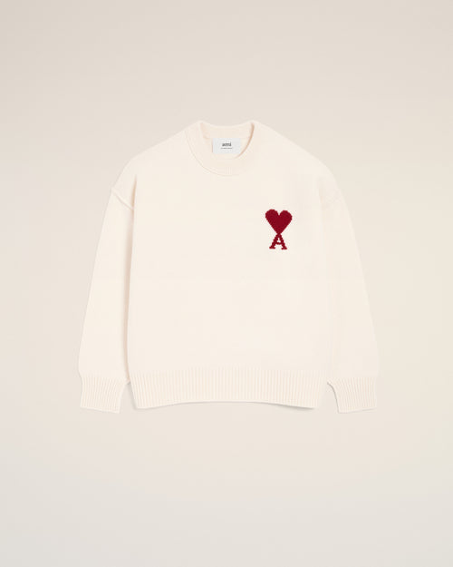 Ami de Coeur Pullover aus naturfarbener Wolle - Herren - 1 - AMI Paris - Ami Paris