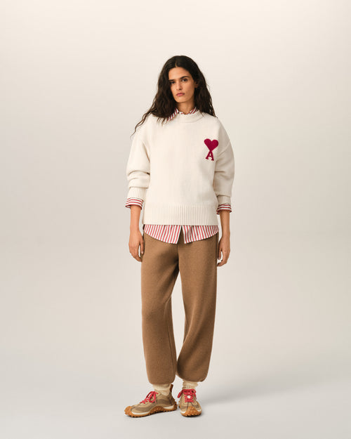 Ami de Coeur Pullover aus naturfarbener Wolle - Damen - 9 - AMI Paris - Ami Paris