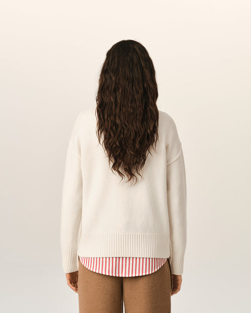 Ami de Coeur Pullover aus naturfarbener Wolle - Damen - 11 - AMI Paris - Ami Paris