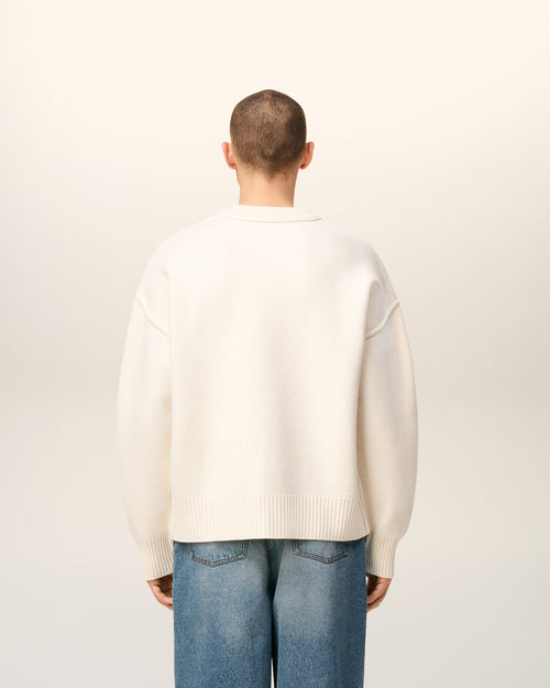 White Wool Ami De Coeur Crewneck Sweater - 5 - Ami Paris