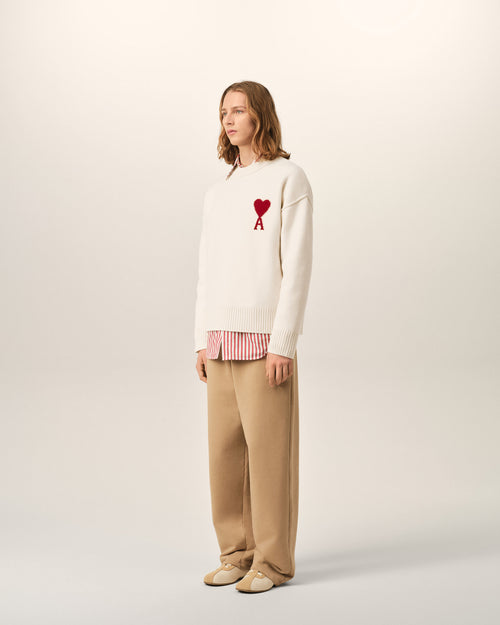 Ami de Coeur Pullover aus naturfarbener Wolle - Herren - 6 - AMI Paris - Ami Paris