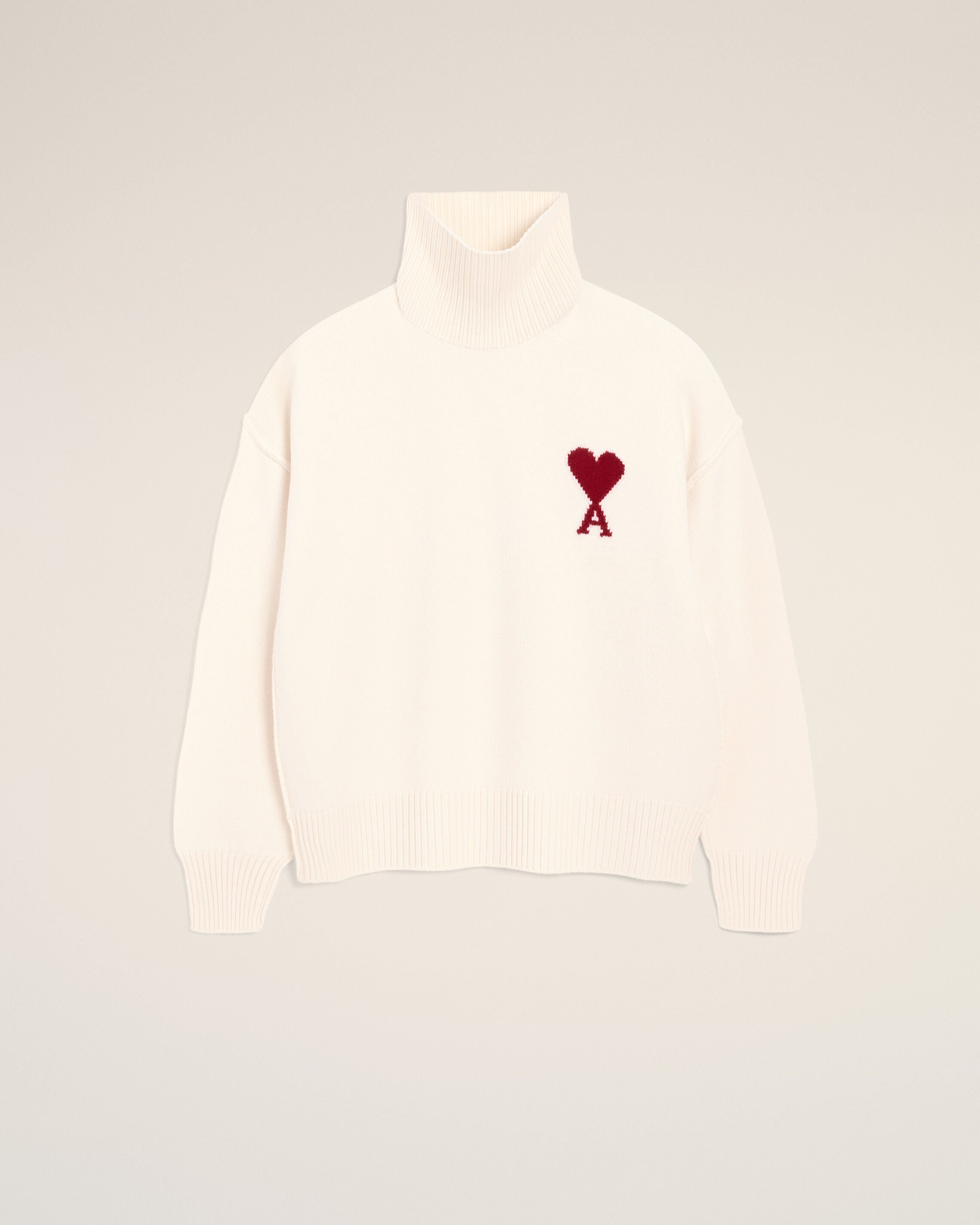 Jersey de lana natural con cuello chimenea Ami de Cœur - 7