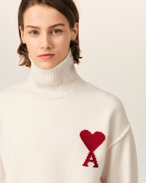Jersey de lana natural con cuello chimenea Ami de Cœur - Mujer - 10 - AMI Paris - Ami Paris