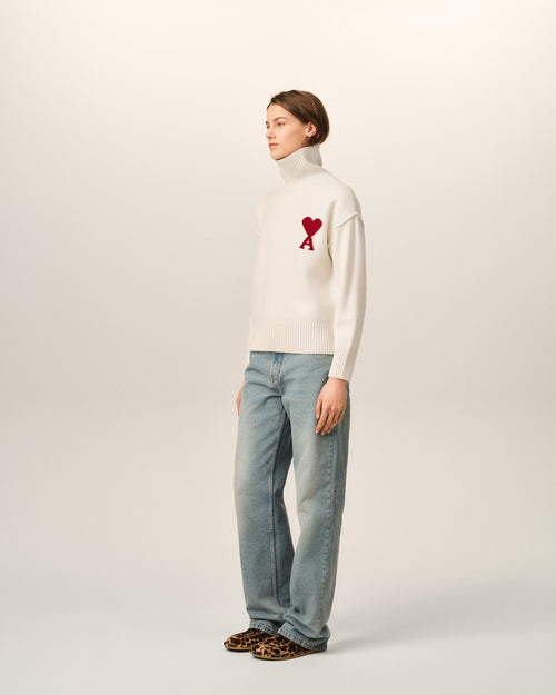 Jersey de lana natural con cuello chimenea Ami de Cœur - Mujer - 12 - AMI Paris - Ami Paris