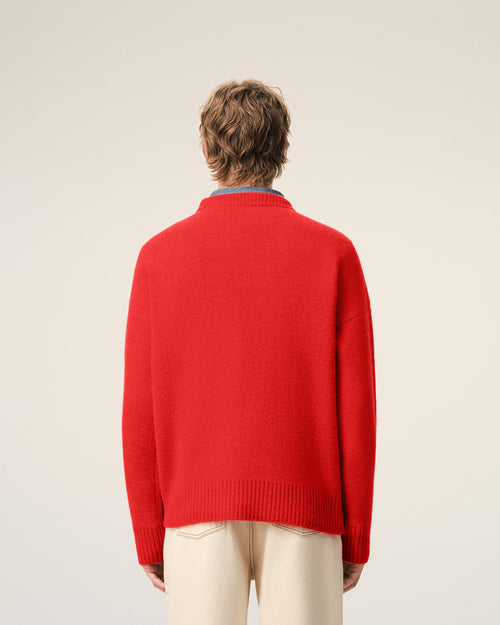 Red Alpaca Ami De Coeur Crewneck Sweater - 5 - Ami Paris
