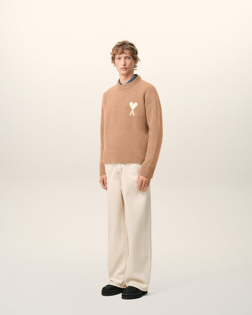 Brown Alpaca Ami De Coeur Crewneck Sweater - 6 - Ami Paris