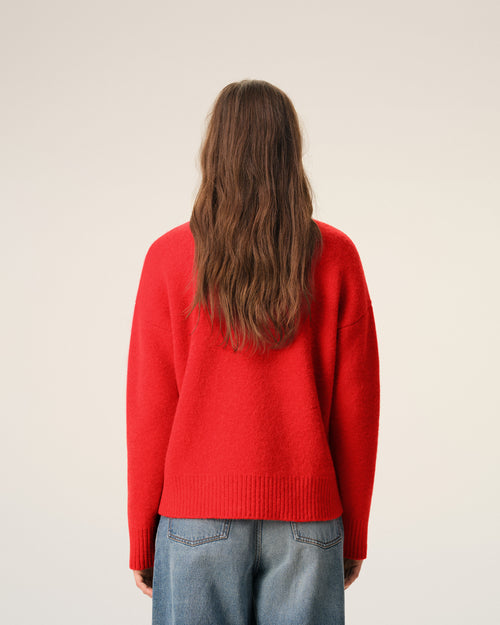 Red Alpaca Ami De Coeur Crewneck Sweater - 11 - Ami Paris