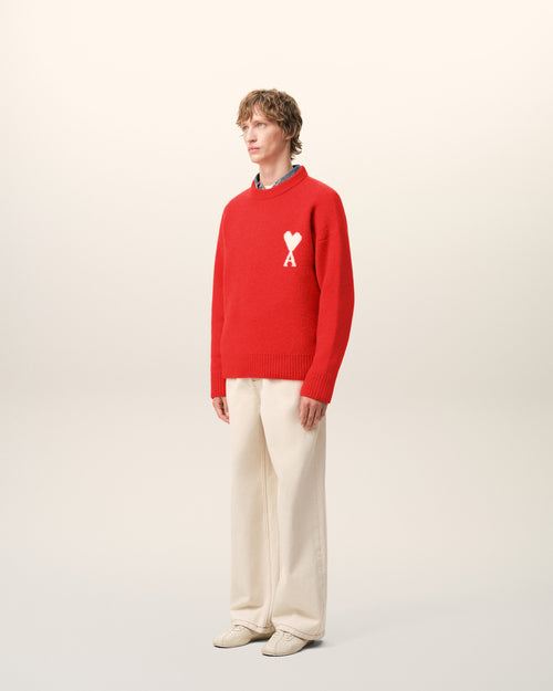 Red Alpaca Ami De Coeur Crewneck Sweater - 6 - Ami Paris