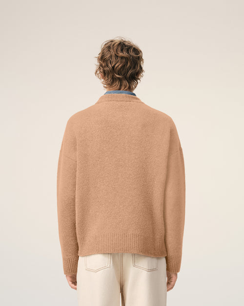 Brown Alpaca Ami De Coeur Crewneck Sweater - 5 - Ami Paris