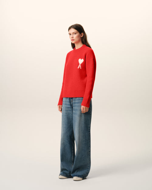 Red Alpaca Ami De Coeur Crewneck Sweater - 12 - Ami Paris
