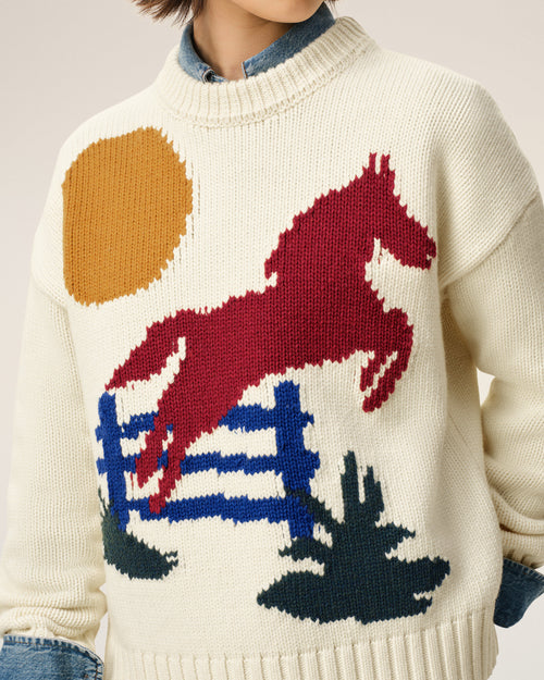 White Wool Crewneck Sweater - 10 - Ami Paris