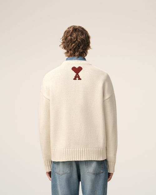White Wool Crewneck Sweater - 5 - Ami Paris